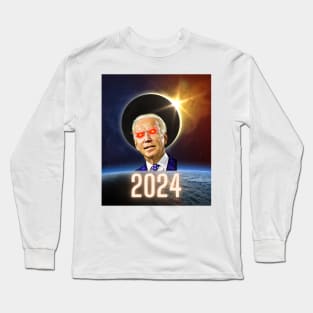 Joe Biden Dark Brandon Total Solar Eclipse 2024 Long Sleeve T-Shirt